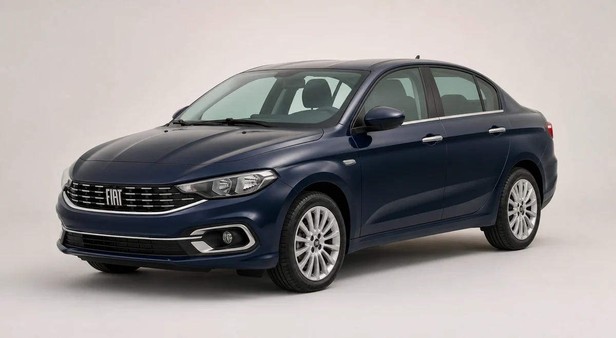 Lacivert Fiat Egea Sedan önden üç çeyrek görünüm